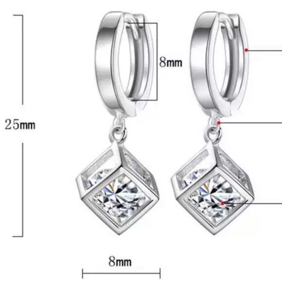 🌟 Sterling Silver 925 CZ Huggie Hoop Earrings - Picture 2 of 4